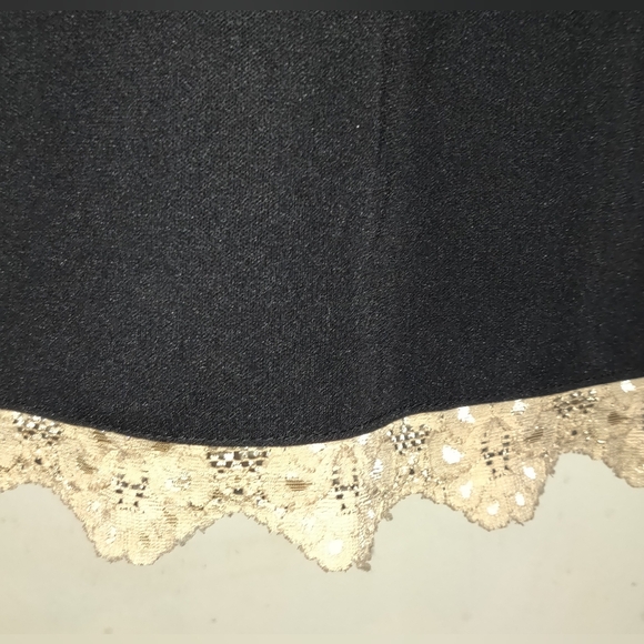 Vintage Fredericks of Hollywood Black Slip Negligee Dress LACE UP BACK Large - Picture 9 of 16